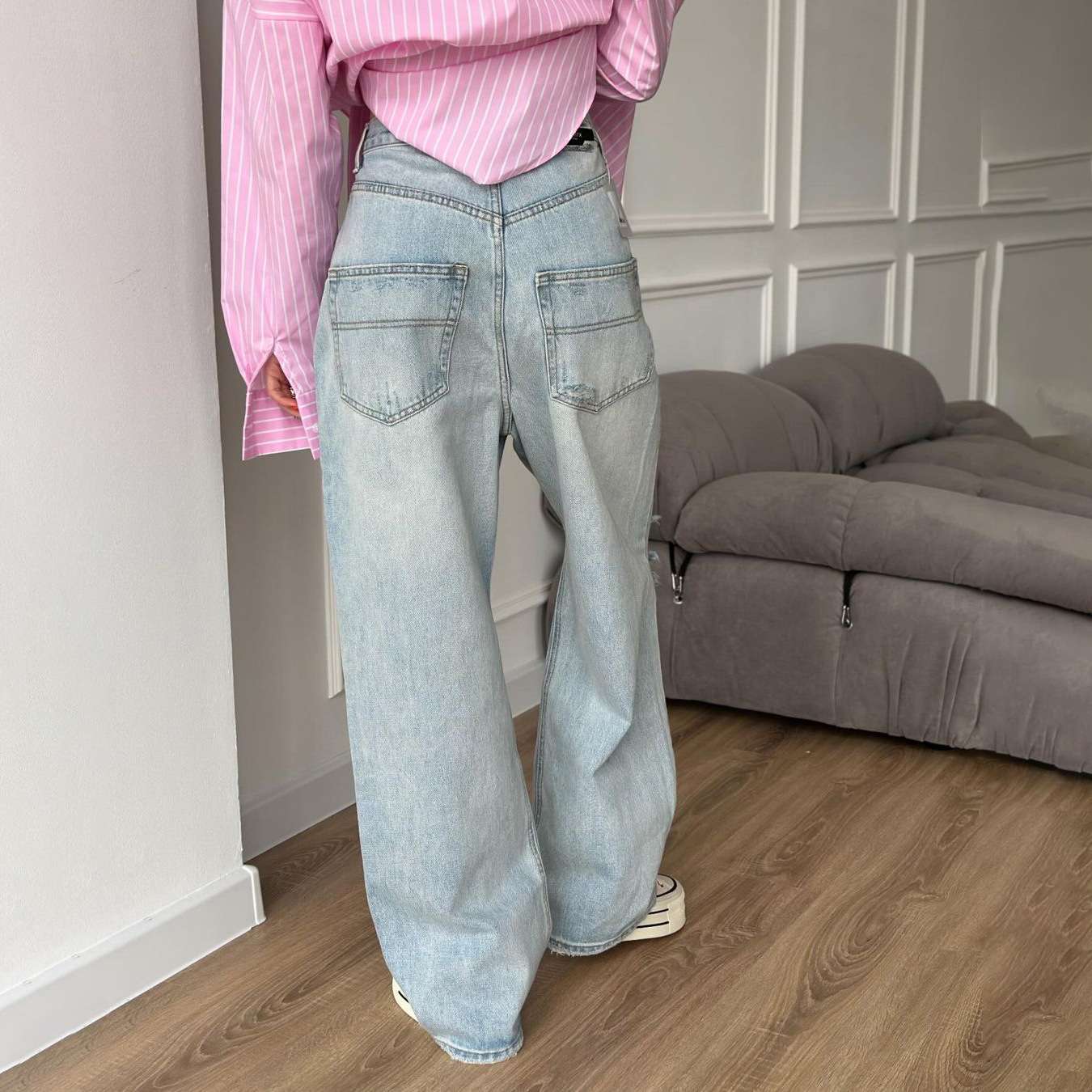 Straight Leg Denim Pants Streetwear image 1