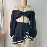 Off-Shoulder Crop Top & Ruffle Skirt Set image 4