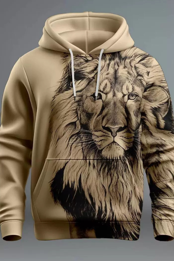 Graphic Lion Hoodie Hoodie Sweatshirt image 1