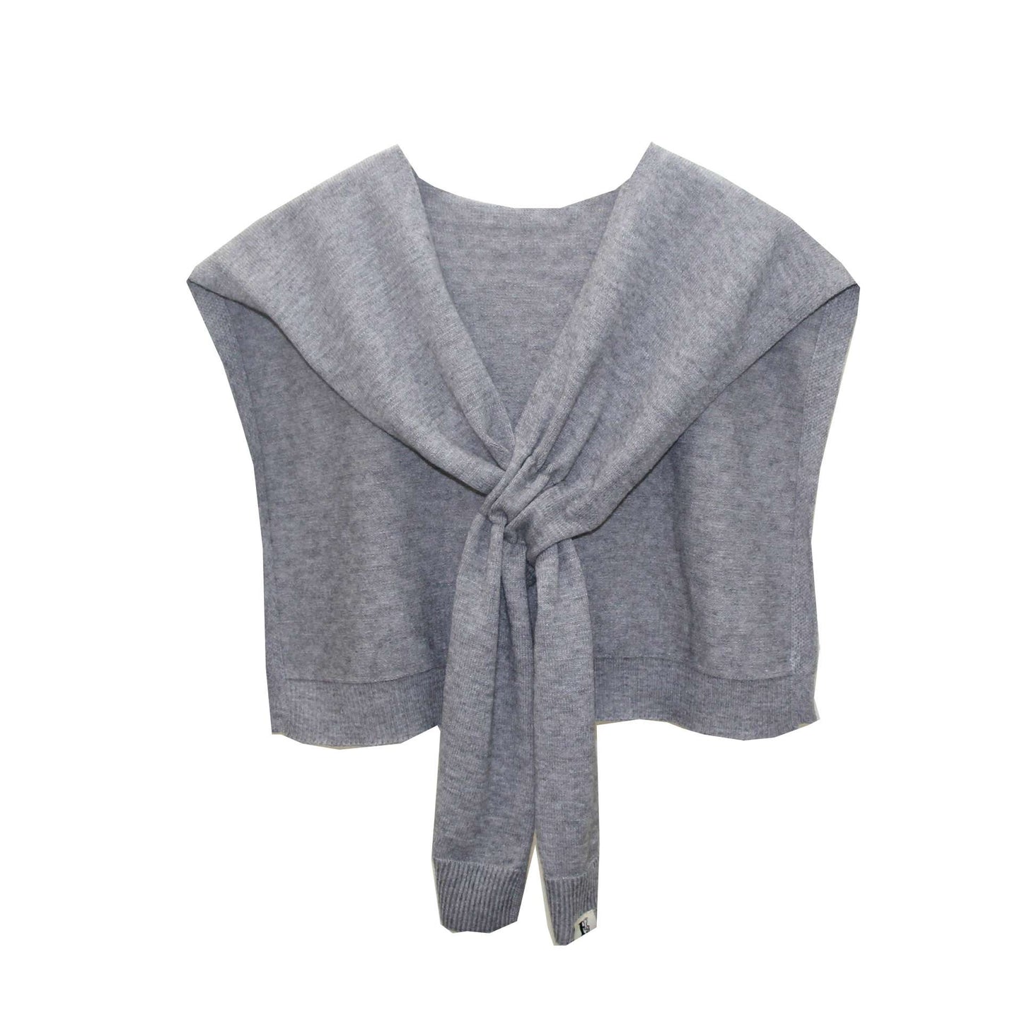 Solid Korean Knit Shawl Autumn Winter - Grey image