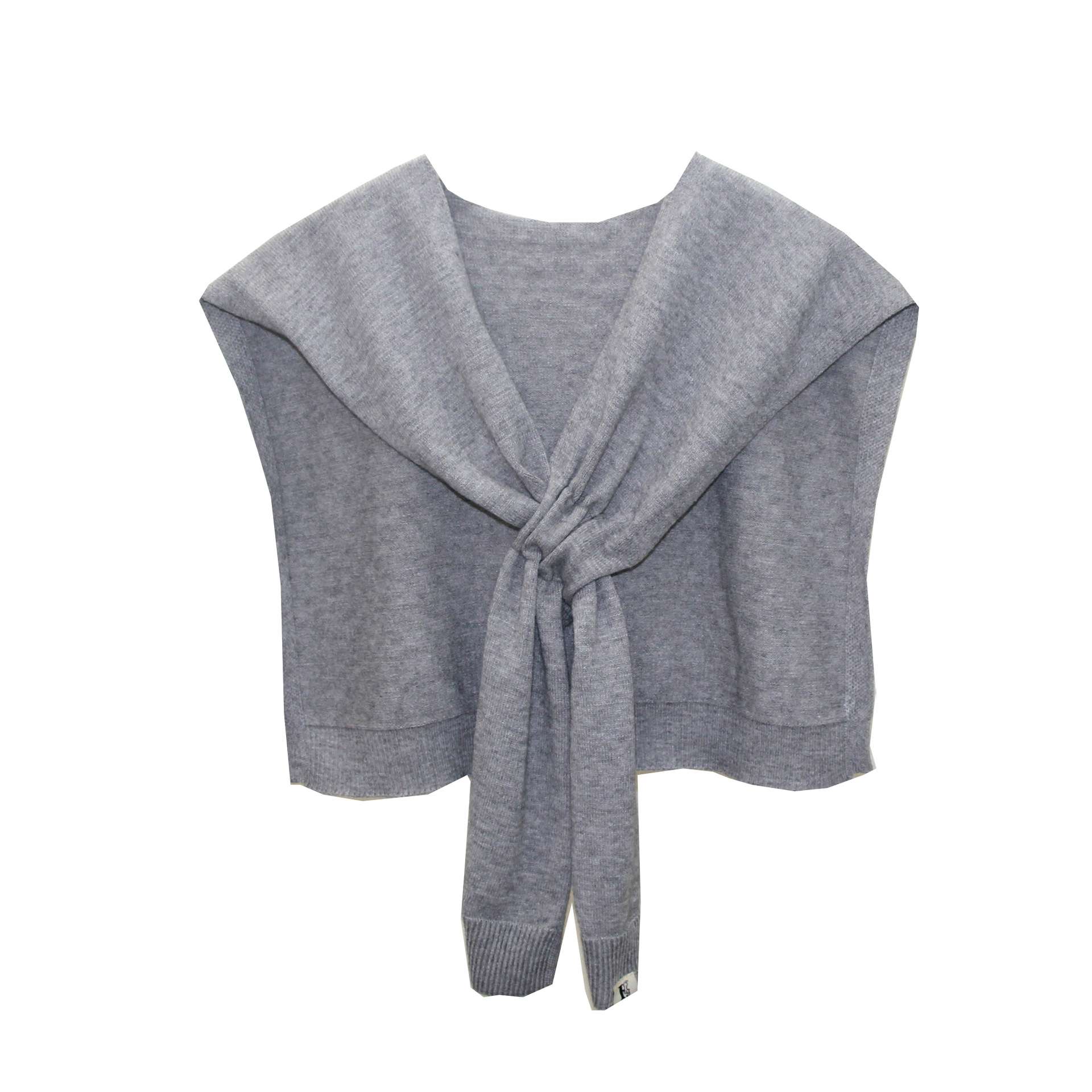 Solid Korean Knit Shawl Autumn Winter - Grey image