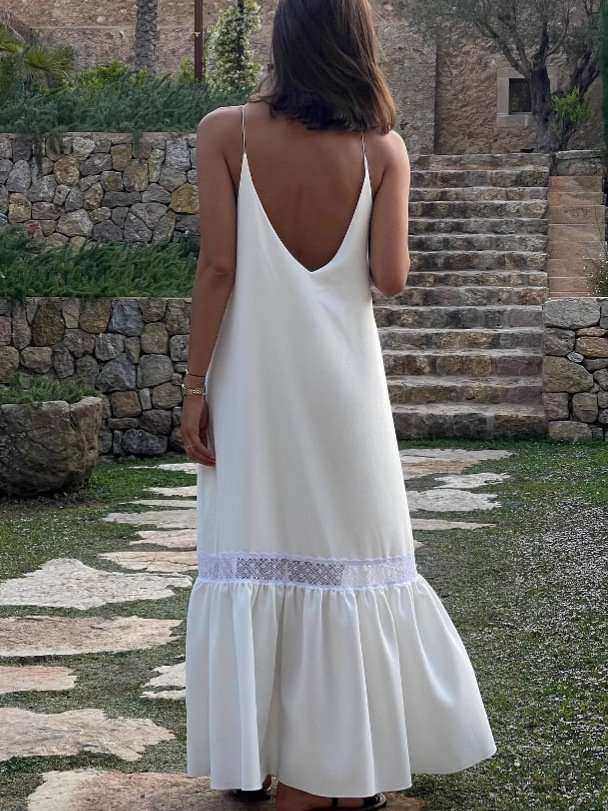 Boho Chic White Maxi Dress image 2