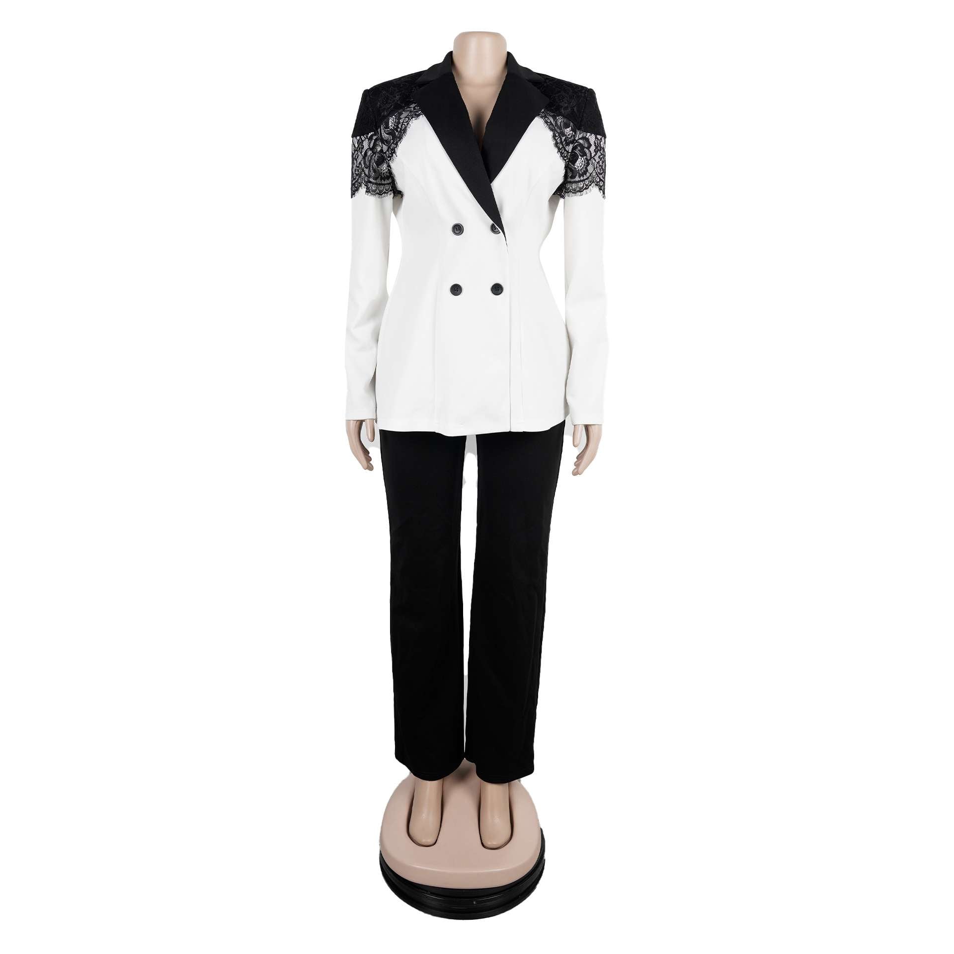 Elegant Double-Breasted Blazer with Trousers image 4
