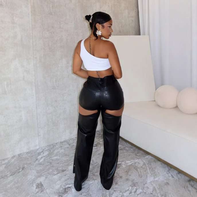 Fashion Slim Hollow Out Pants image 6