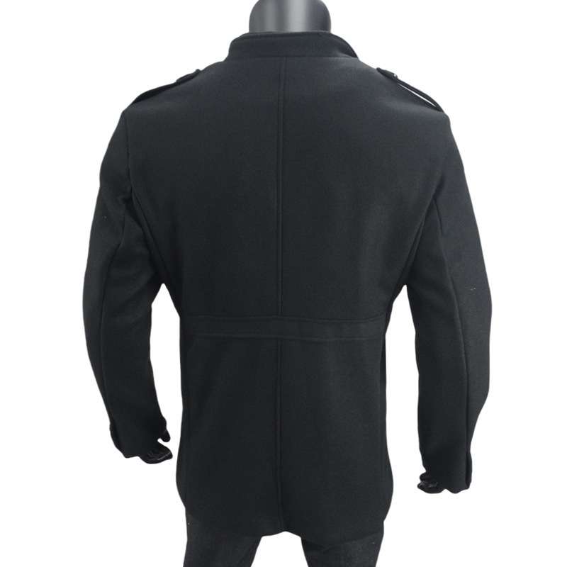 Stand Collar Long Sleeve Mens Trench Coat image 6