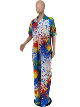 Half Sleeve Printed Baggy Jumpsuit image 3
