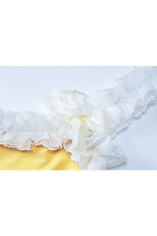 Lace Panel Ruffled-Trim Bow Accent Slim-Fit Crop Tank Top image 6