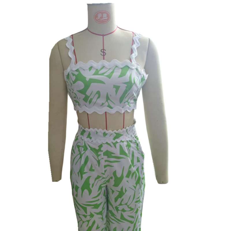 Stylish Tropical Print Two-Piece Set image 4