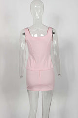 Button-Front Sleeveless Top and Skirt Set image 4