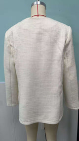 Textured Blazer with Button Details image 6