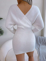 Ribbed Vneck Sweater Dress image 5