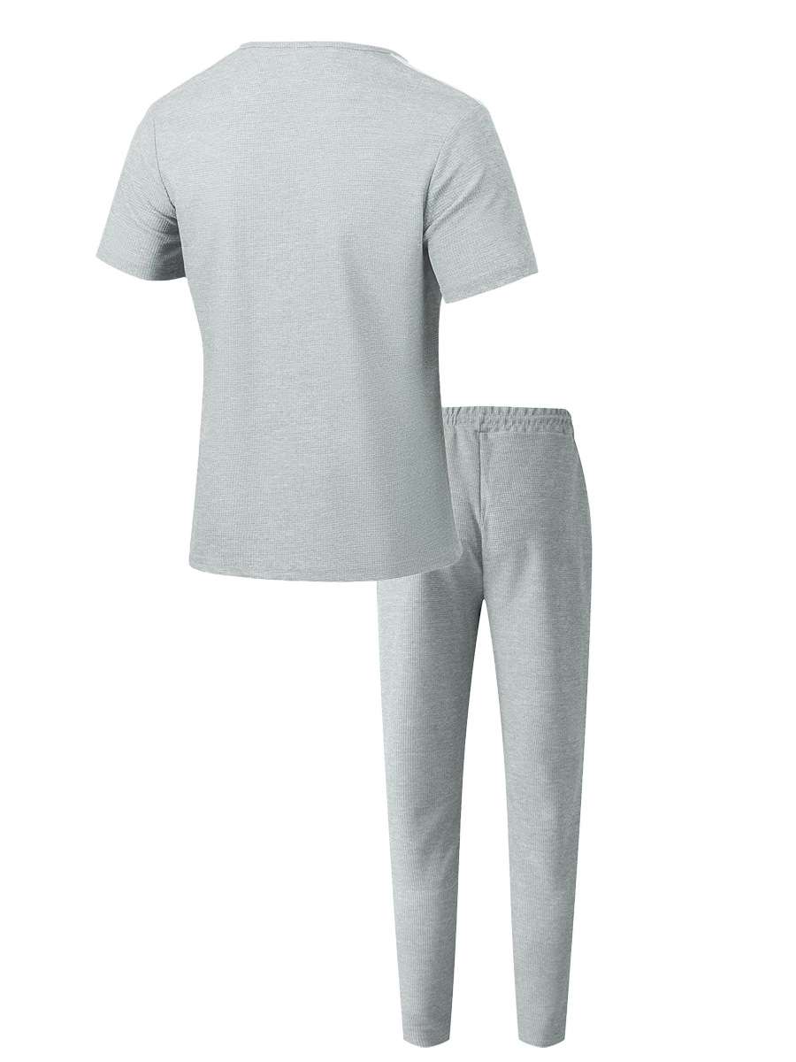 Stylish Men's Casual Laced Front T-Shirt & Pants Set image 7