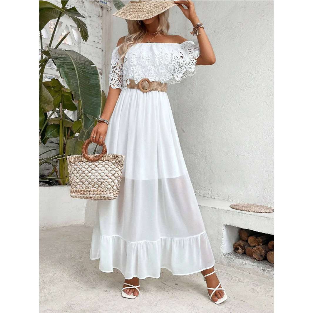 Chic Off-Shoulder Lace Maxi Dress image 4