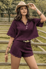 Solid Drop Shoulder Tee &amp; Shorts Without Belt image 3