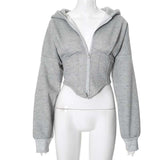 Cropped Corset Zipper Hoodie image 2