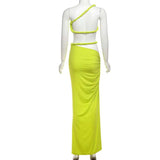 One-Shoulder Cutout Maxi Dress image 4