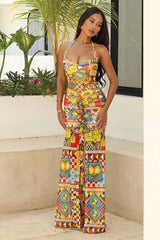 Abstract Print Maxi Dress - L, Yellow image