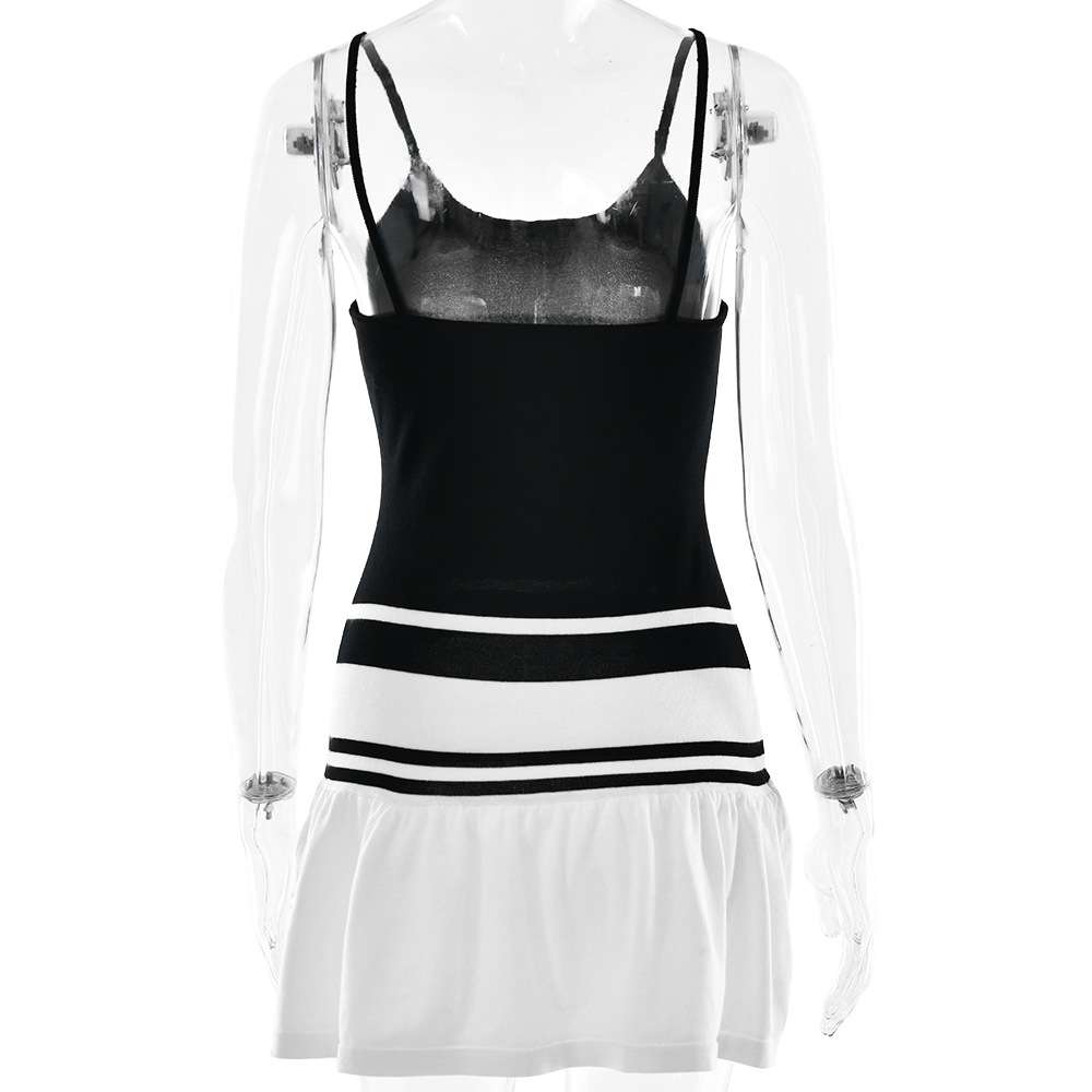 Striped Hem Dress with Ruffled Skirt image 6