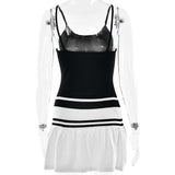 Striped Hem Dress with Ruffled Skirt image 6