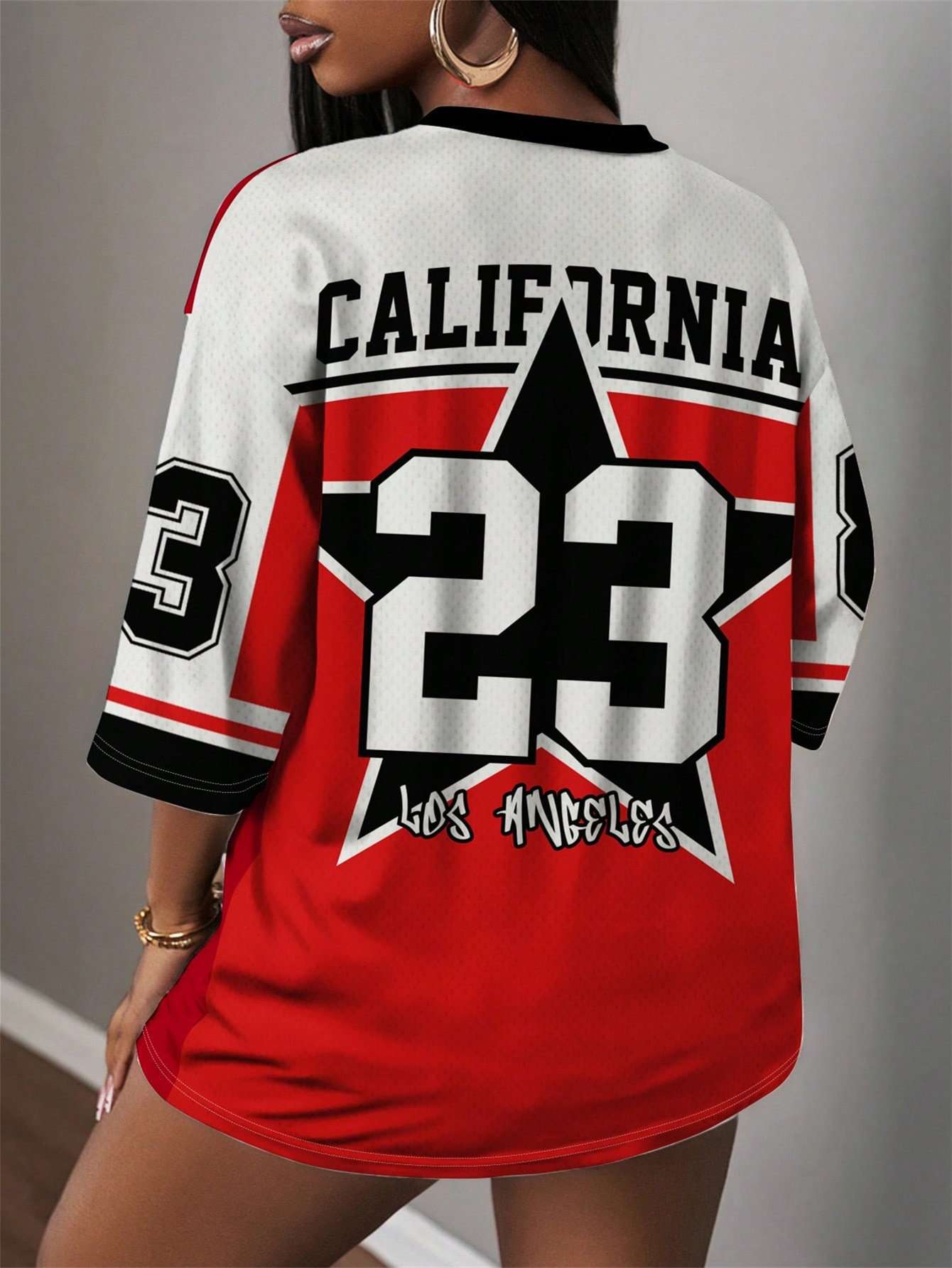 Oversized Varsity Jersey Top image 2