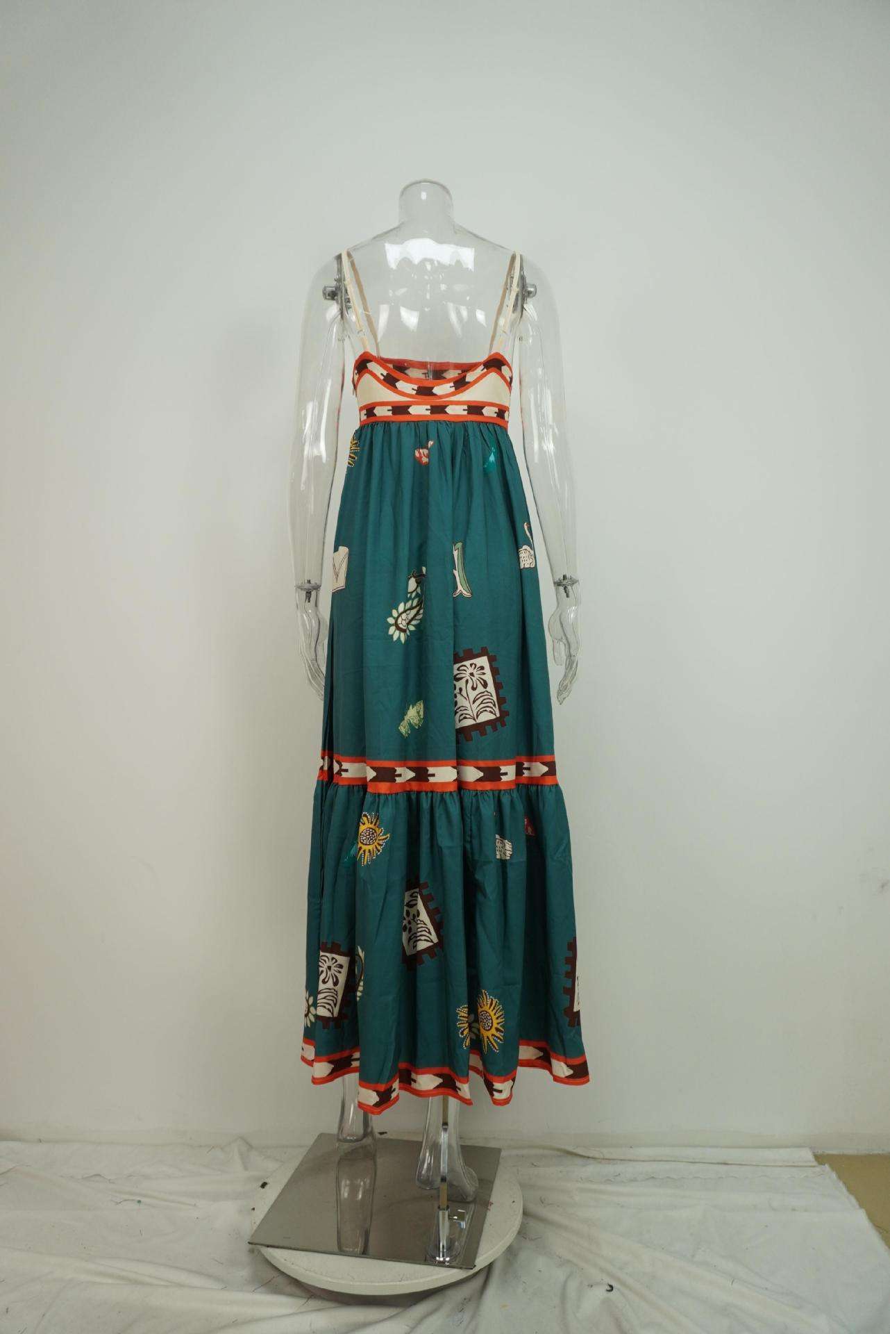 Maxi Dress with Artistic Print Details image 2