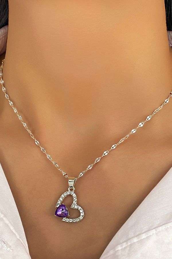 Silver Plated Heart Love Necklace image 0