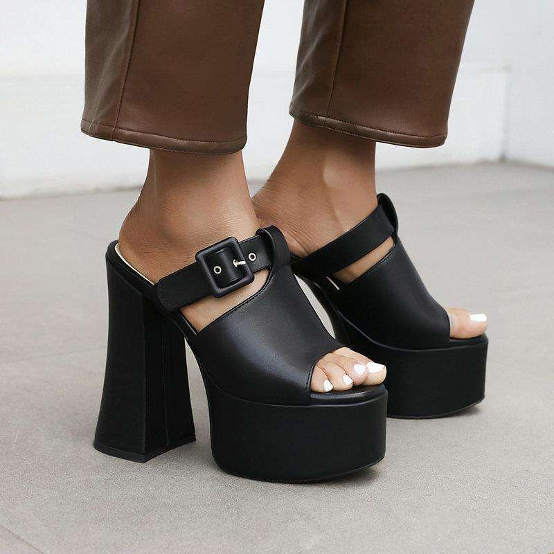 Vibrant Platform Chunky Block Heels image 0