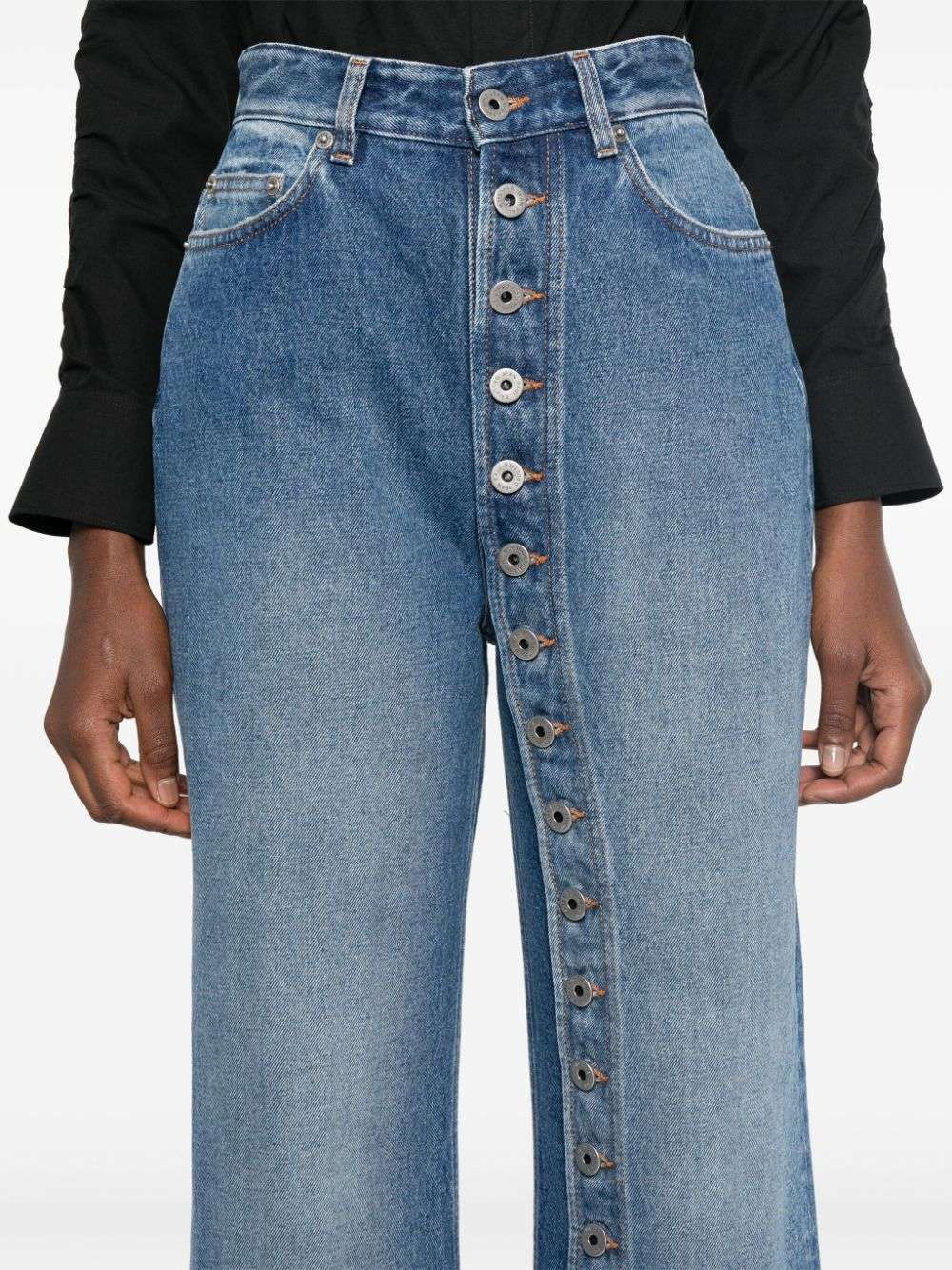 Denim Jean with One Leg Buttons Detail image 3