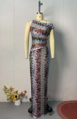 Zigzag Pattern Sleeveless Dress image 2