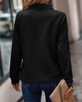 Quilted Quarter-Zip Pullover Top image 6