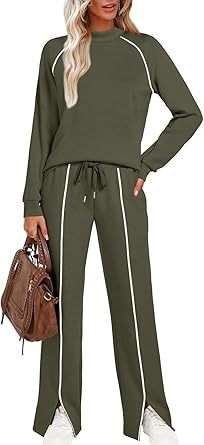Casual Two-Piece Lounge Set - S, Green image