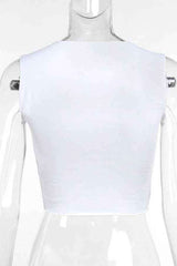 Letter Print Front Sleeveless Crop Top Streetwear image 5