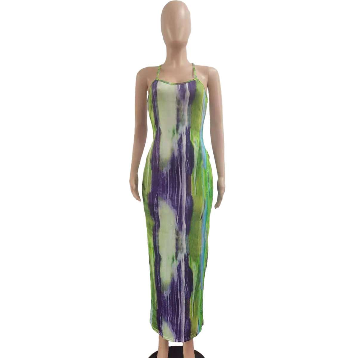 Sleeveless Tie-Dye Print Maxi Dress image 5
