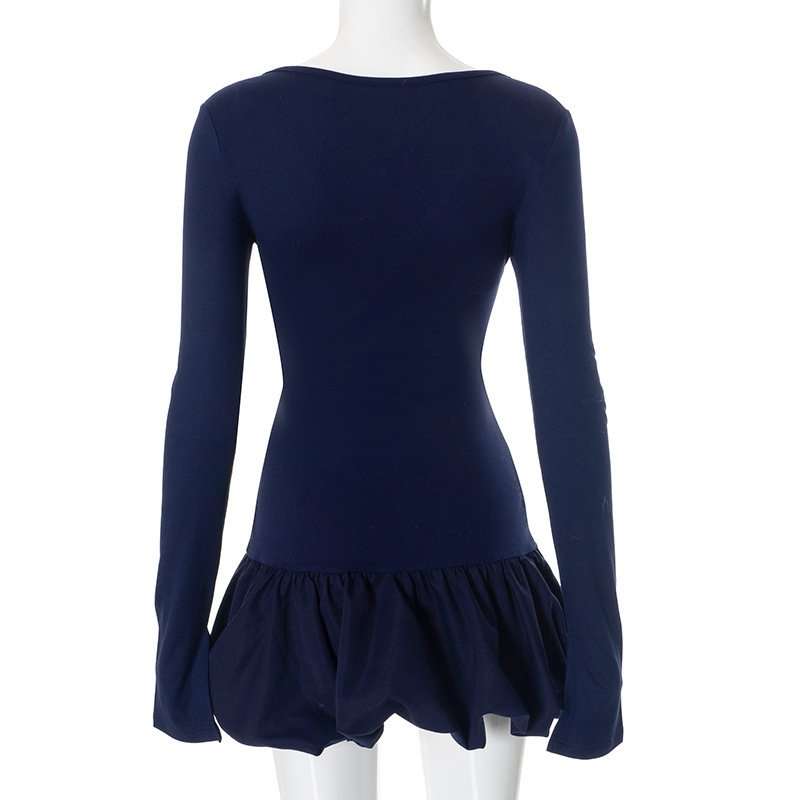 Drop-Waist Bubble Hem Mini Dress image 4