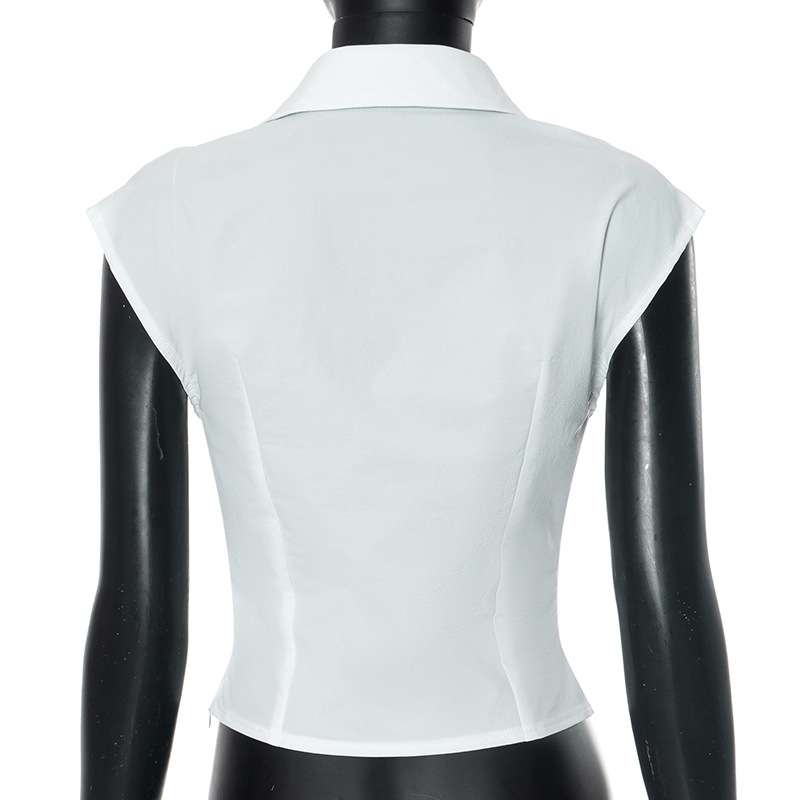 Sleeveless Twist-Front Blouse with Structured Details image 5