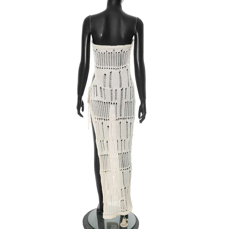 Elegant Crochet Cut-Out Side Slit Maxi Dress image 5