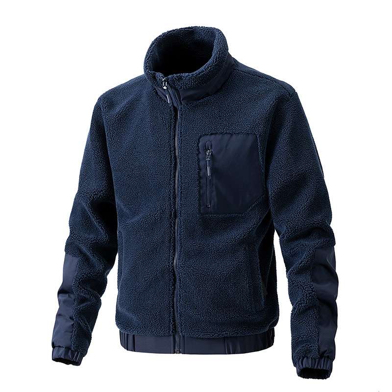 Full Zip Casual Jacket with Pockets for Men - XL, Deep Lake Blue image