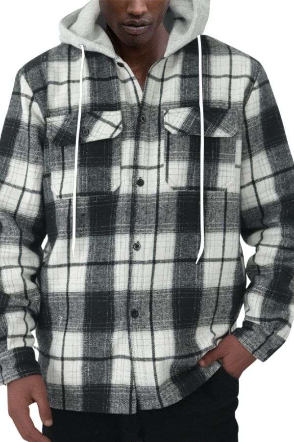 Casual Long Sleeve Shirt Jackets Hooded image 3