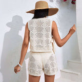 Crochet Knit Two-Piece Set image 2