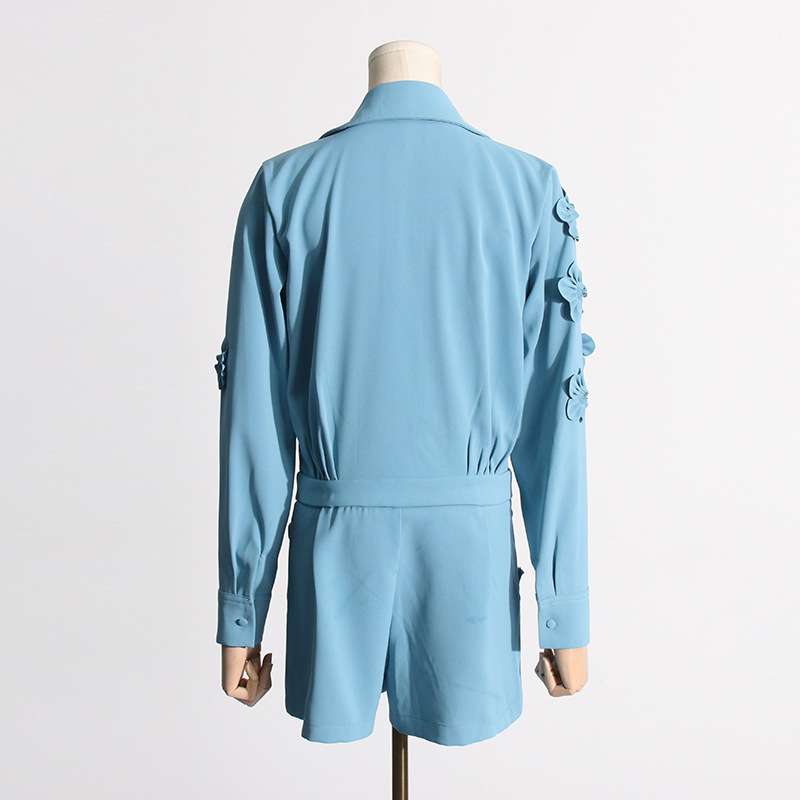 3D Floral Design Collared Romper image 9