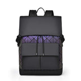 Casual Flap Backpack For Outdoor Travel - Free Size, Multi Purple image