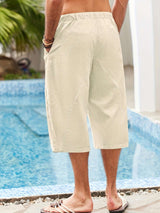 Mens Casual Drawstring Capri Pants image 2