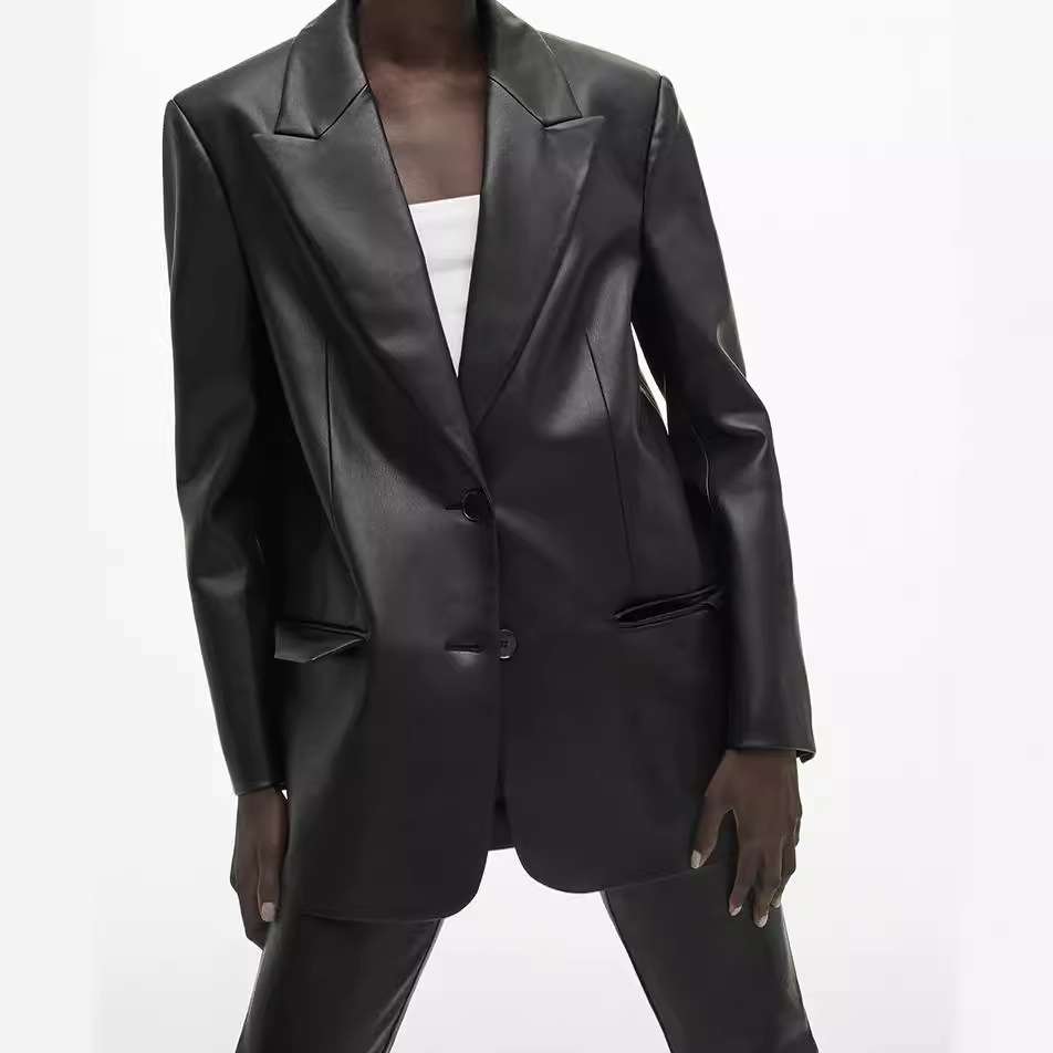 Lapel Collar Belted Long Sleeve Jacket image 5