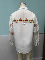 Button-Down Shirt with Geometric Pattern image 3