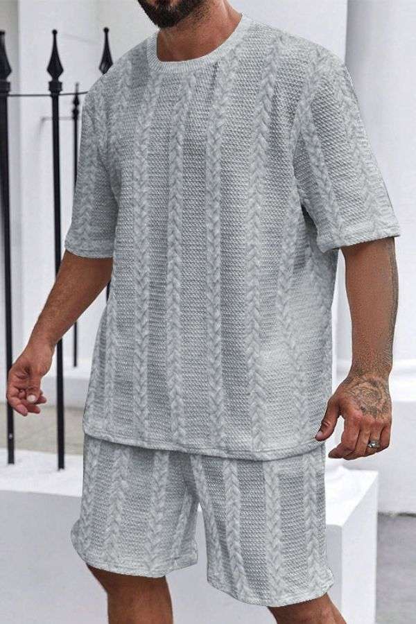 Knit Short-Sleeve Loungewear Set image 1