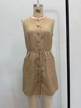 Sleeveless Button-Down Dress with Pockets image 5