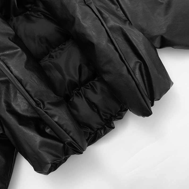 Faux Leather Puffer Jacket image 5