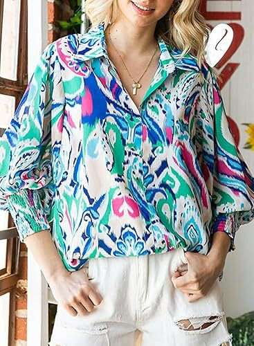 Floral print Long Sleeve Casual Shirt - S, Multi Green image