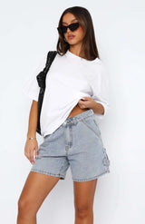 Women's Cargo Shorts - M, Light Blue image
