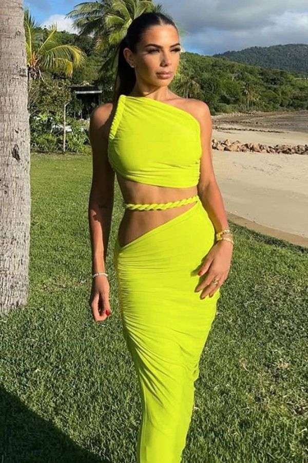 One-Shoulder Cutout Maxi Dress image 0